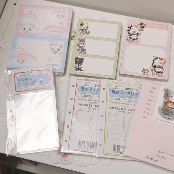 [BUNJANG] Ashford 5-Hole Binder Inserts, Transparent Pocket, Muttu-nim / Ars-nim Ddakme Bundle Set / 애쉬포드 5공 속지, 투명포켓, 무땅님 속지 아르센님 떡메 일괄
