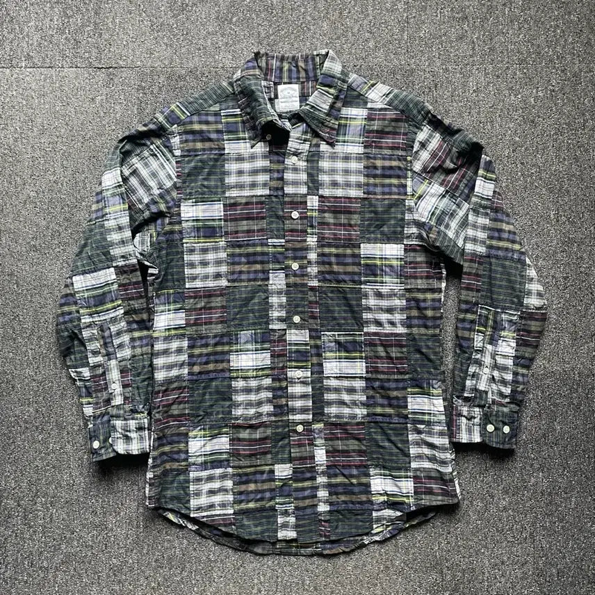 [BUNJANG] Brooks Brothers Madras Patchwork Button-Down Shirt Slim Fit M / 브룩스브라더스 마드라스 패치워크 버튼다운 셔츠 M (폴로드레익스제이프레스)