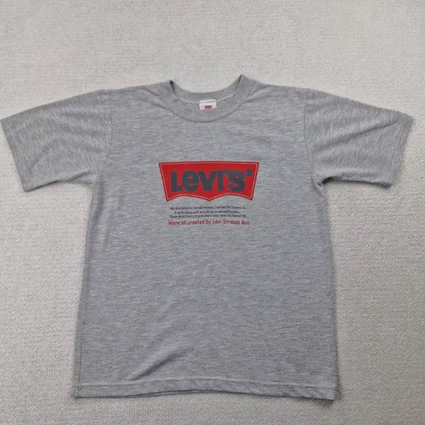 [BUNJANG] Levi's Red Batwing Logo Short Sleeve T-Shirt Gray / 리바이스 레드 배트윙 로고 반팔 티셔츠 그레이