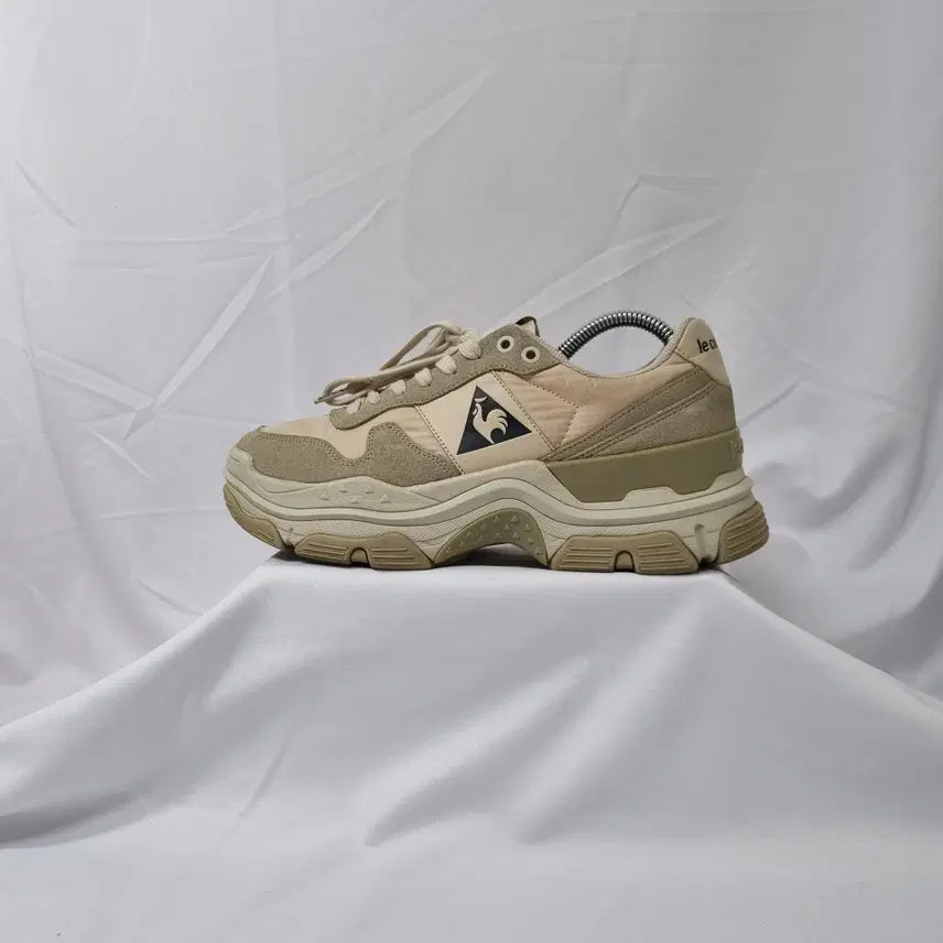 [BUNJANG] Le Coq Sportif Turbo Maxi Beige Sneakers / 빈티지하서 265 르꼬끄 터보 맥시 베이지 스니커즈