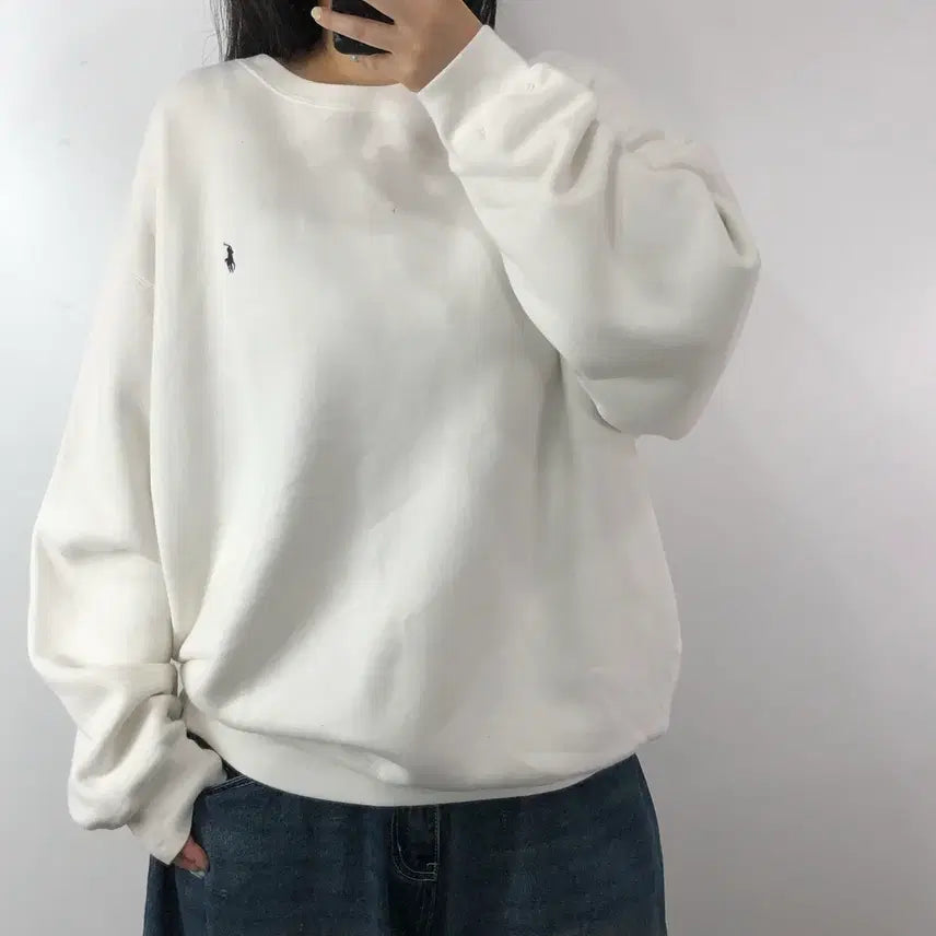 [BUNJANG] Polo Ralph Lauren Black Pony Sweatshirt / [XL] 폴로 블랙포니 맨투맨