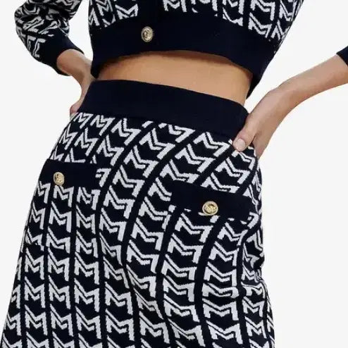 [BUNJANG] Maje Logo Pattern Knit Skirt / 신상 마쥬 로고 패턴 니트 스커트