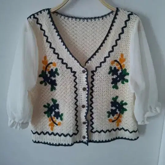 [BUNJANG] Crochet Blouse Cardigan / 크로세블라우스가디건