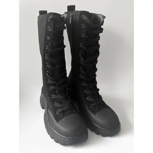 [BUNJANG] KIMISS Lace-up Mid Boots 250mm / 키미스 레이스업 미디 부츠 새상품 250mm