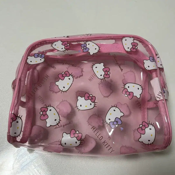 [BUNJANG] Hello Kitty Transparent Pouch Pink / 헬로키티 투명 파우치 핑크