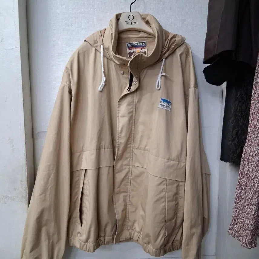 [BUNJANG] Ocean Pacific Hooded Jacket Beige L / 오션퍼시픽 후드 자켓 베이지  L