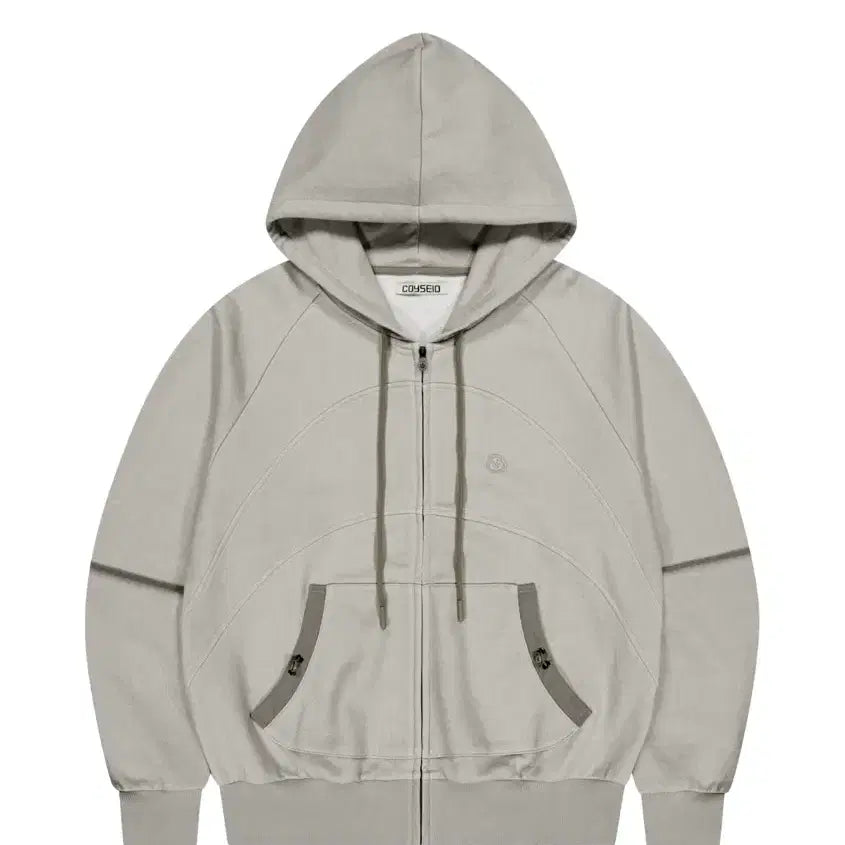 [BUNJANG] Koiseio String Pocket Hooded Zip-Up Hoodie Sand / [정품]코이세이오 스트링 포켓 후드 집업 샌드