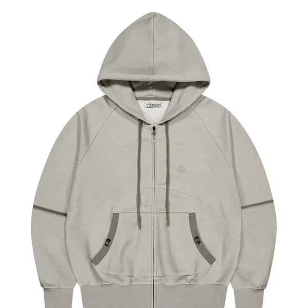 [BUNJANG] Koiseio String Pocket Hooded Zip-Up Hoodie Sand / [정품]코이세이오 스트링 포켓 후드 집업 샌드