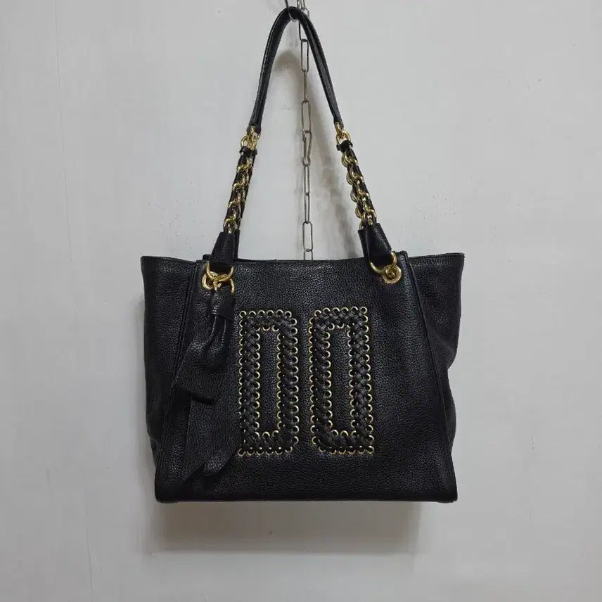 [BUNJANG] Daks DD Logo Black Chain Shoulder Bag / 닥스 DD로고 블랙 체인 숄더백