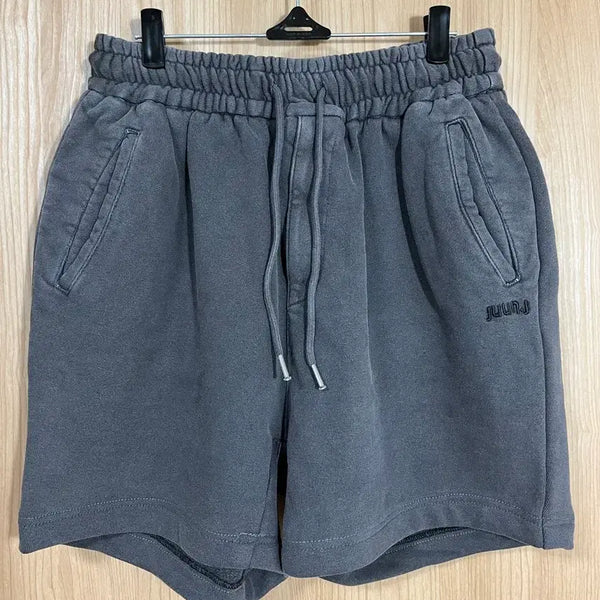[BUNJANG] Grey Washing Banding Shorts (M) / 그레이 워싱 밴딩 반바지 M 남여공용