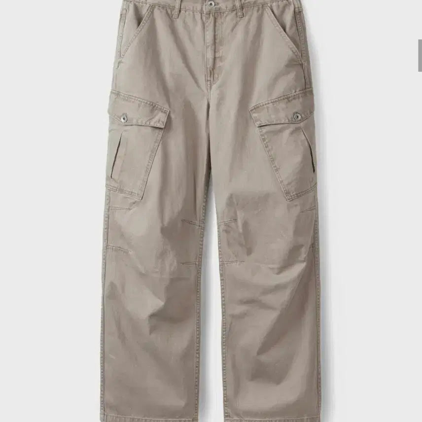 [BUNJANG] Branded Uniform Cargo Pants [Ash Beige] / 브랜디드 UNIFORM CARGO PANTS [ASH BEIGE]