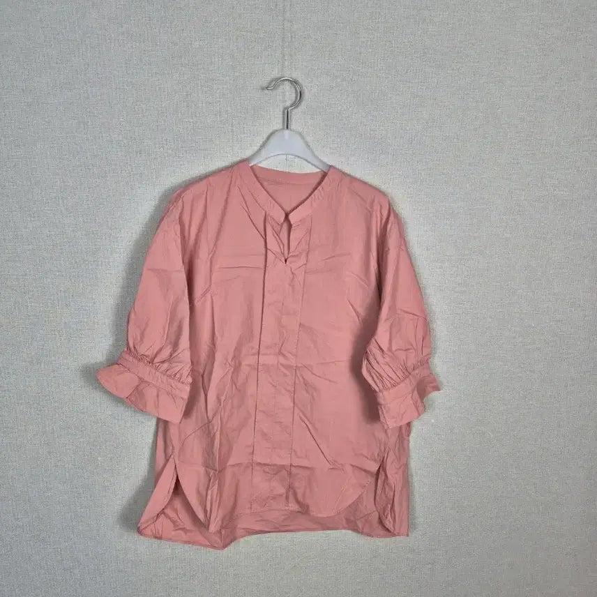 [BUNJANG] Coral Pink Frill Sleeve Blouse / (#77,88추천)살짝 바스락 코랄핑크 프릴소매 블라우스