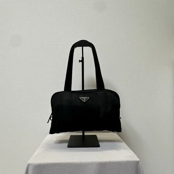 [BUNJANG] Prada Triangle Logo Tote Bag Black Baguette Shoulder Bag / 프라다 삼각 로고 토트백 블랙 바게트백 y2k 숄더백
