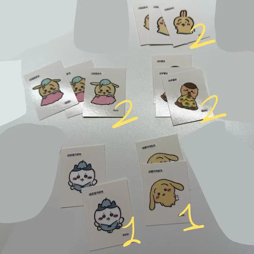 [BUNJANG] Moncheri Retro Seal Sticker Set 1 (Re-movable / 먼작귀 레트로 씰 1탄 리무버블 스티커 띠부띠부씰