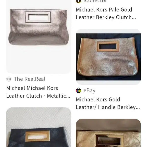 [BUNJANG] Michael Kors Gold Leather Clutch Bag / 마이클코어스 골드 클러치