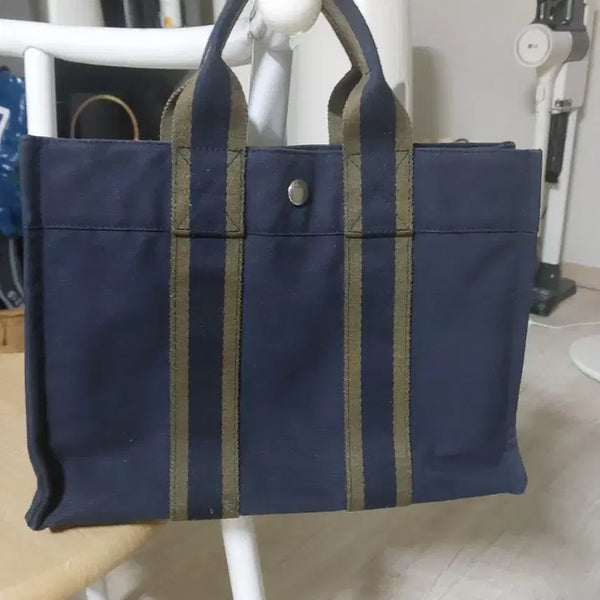 [BUNJANG] Hermès Canvas Tote Bag Navy / 에르메스 캔버스 토트백 네이비