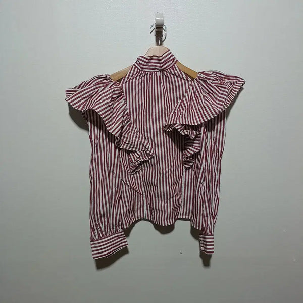 [BUNJANG] Jill Stuart Women's Striped Shirt - Size M / 새상품) 질스튜어트 여성 스트라이프 셔츠 M (26A2112)