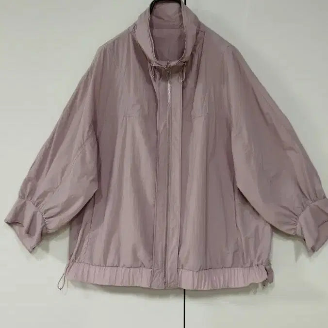 [BUNJANG] Lightweight Zipper Windbreaker Jumper with Drawstring / 77 88연보라 얇고 가벼운 바시락 자크 스트링줄0 예쁘고 풍성한 소매 바람막이 점퍼
