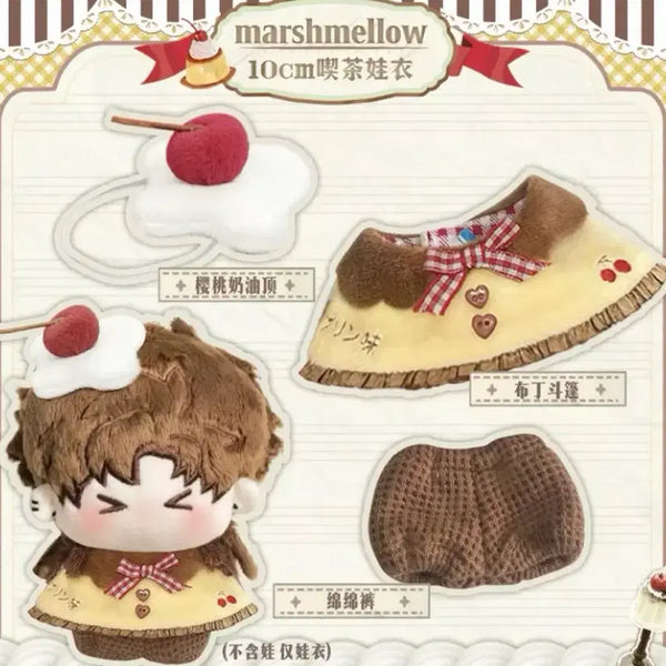 [BUNJANG] 10cm Doll Clothes Cherry Pudding Set / 10cm 인형옷 솜인형옷 누이 의상 푸딩 체리 세트