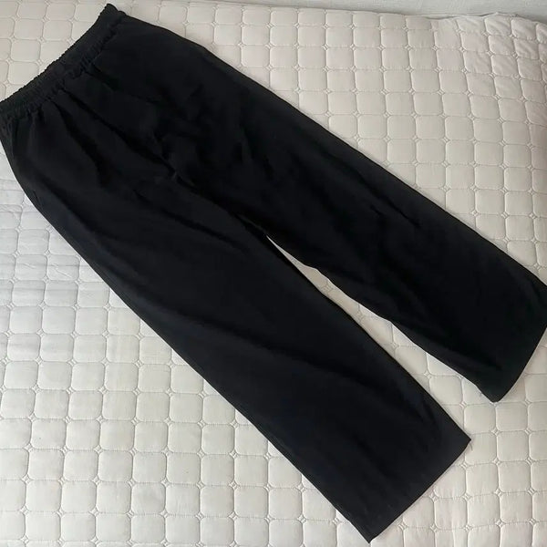 [BUNJANG] Banding Wide Slacks Black / 28~36) 밴딩 와이드 슬랙스 블랙