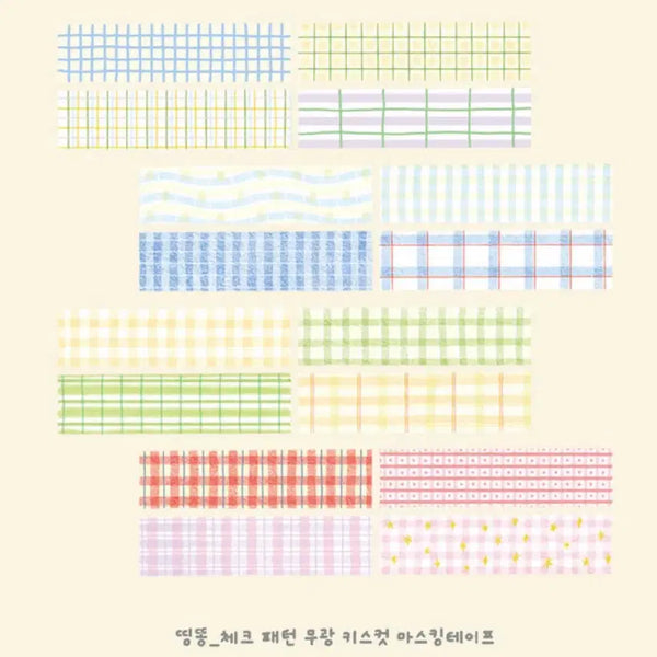 [BUNJANG] Checkered Pattern Kiss-Cut Sticker / 띵똥 체크패턴 키스컷