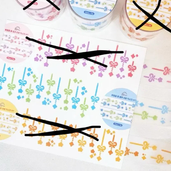 [BUNJANG] Long Blue Ribbon Kiss Cut Sticker / 콩둥이네 롱블루리본 키스컷
