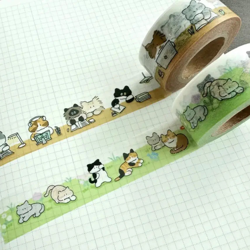 [BUNJANG] Dding Dding Grass/Desk Washi Tape Set / [2종set]띵똥 잔디/책상 마테