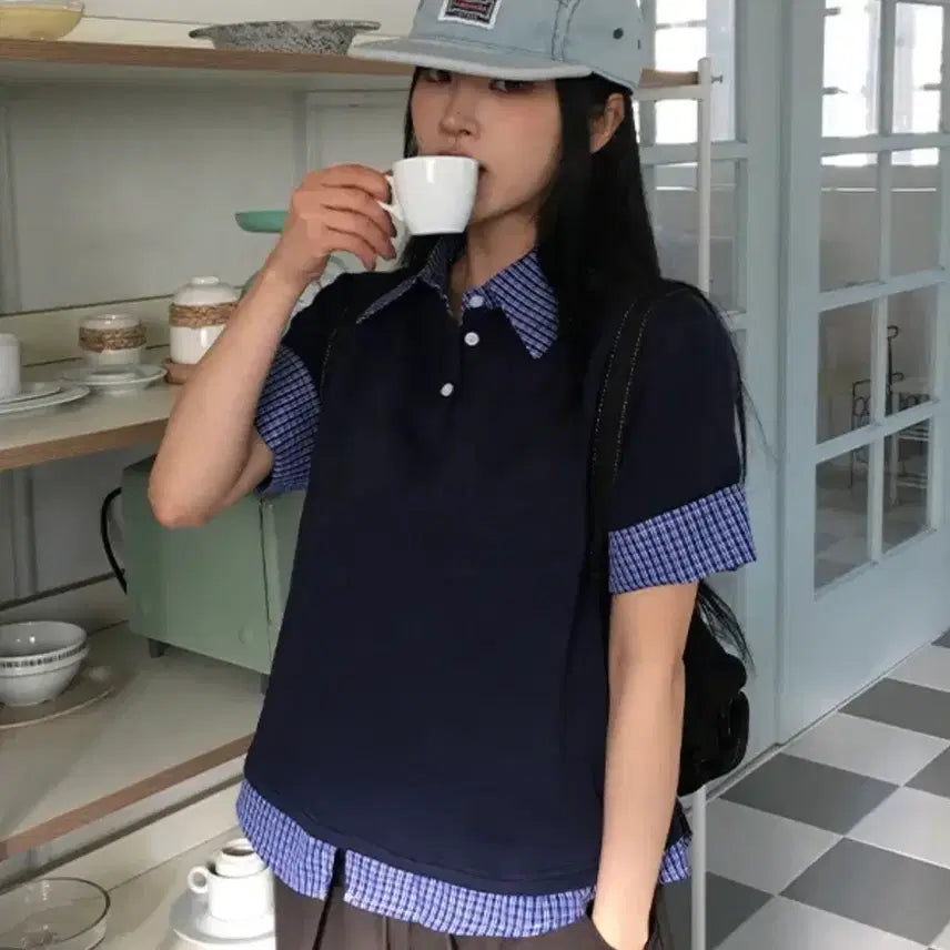 [BUNJANG] Kara Short Sleeve T-Shirt / 카라 반팔티