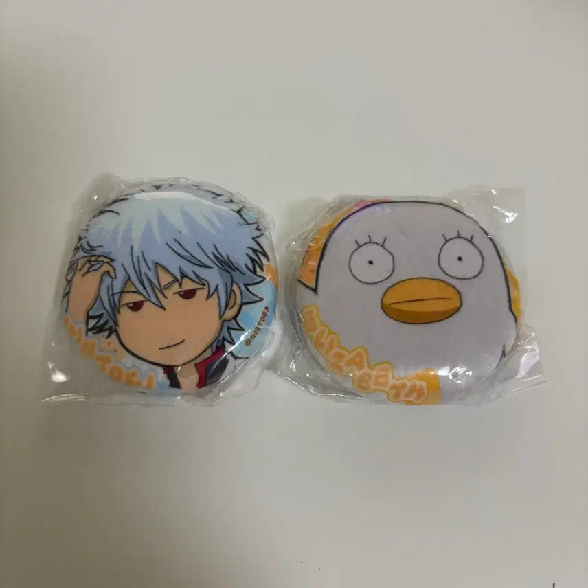 [BUNJANG] Gintama Gintoki & Elizabeth Squishy Cushion Can Badges / 은혼 말랑 쿠션 캔뱃지 뱃지 긴토키 엘리자베스