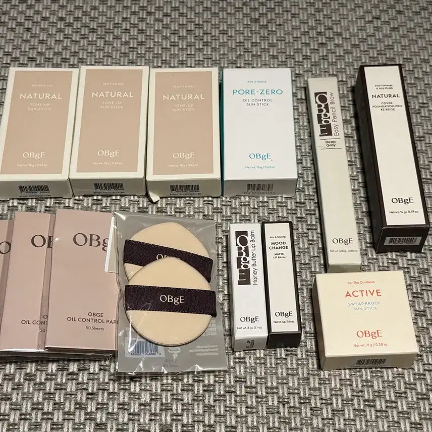 [BUNJANG] Obge Makeup & Skincare Bundle - Foundation, Sunstick, Lip Balm, Eyebrow Pencil / (새상품) obge 선스틱/립밤/파운데이션/펜슬브로우 등