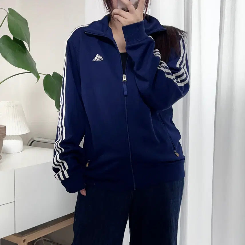 [BUNJANG] Adidas Navy Track Top Jersey / 아디다스 네이비 트랙탑 져지 [ 100 ]