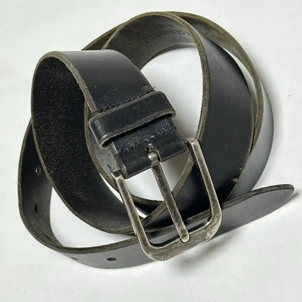 [BUNJANG] Vintage Black Genuine Leather Belt (Size 40/100) / 빈티지 블랙 통가죽 벨트 40/100
