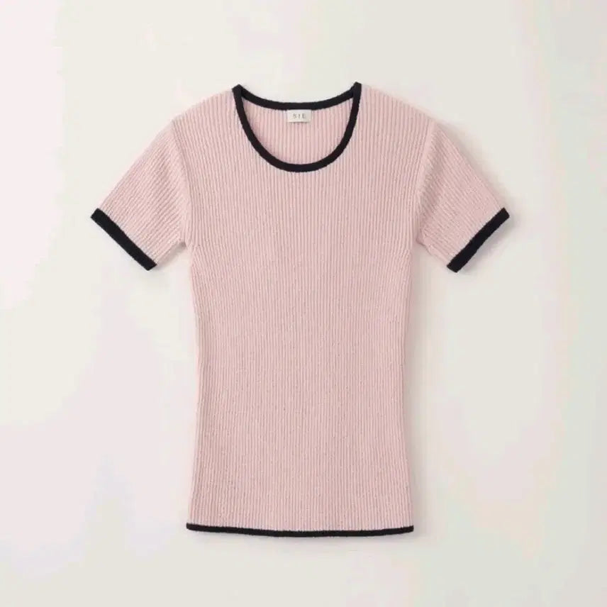 [BUNJANG] Sie Liz Line Half Sleeve Knit Berry Pink / 시에 Sie 리즈 라인 하프 반팔 니트 베리핑크