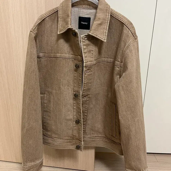 [BUNJANG] Theory Tinted Denim Mod Trucker Jacket Brown / 띠어리 / 트러커자켓 틴티드데님 브라운 / s