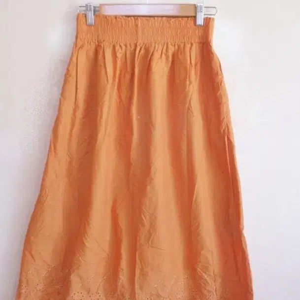 [BUNJANG] Uniqlo Orange Cotton Skirt / 유니클로, 오렌지 코튼 스커트