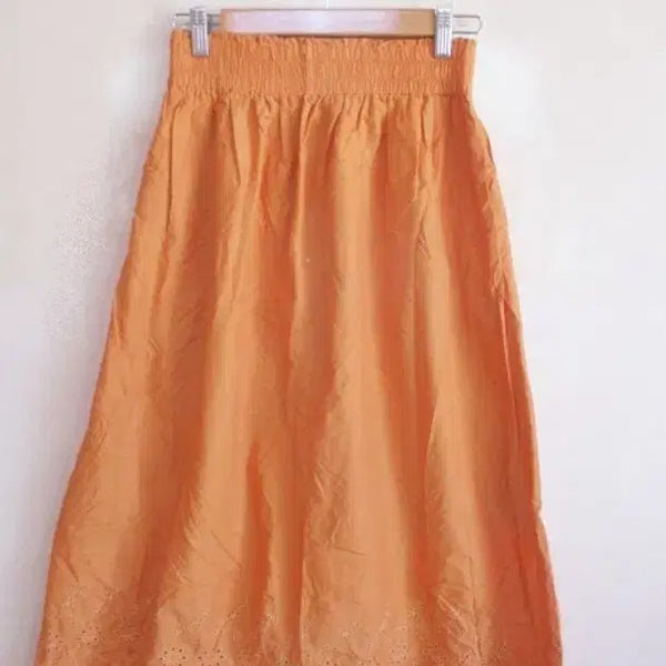 [BUNJANG] Uniqlo Orange Cotton Skirt / 유니클로, 오렌지 코튼 스커트