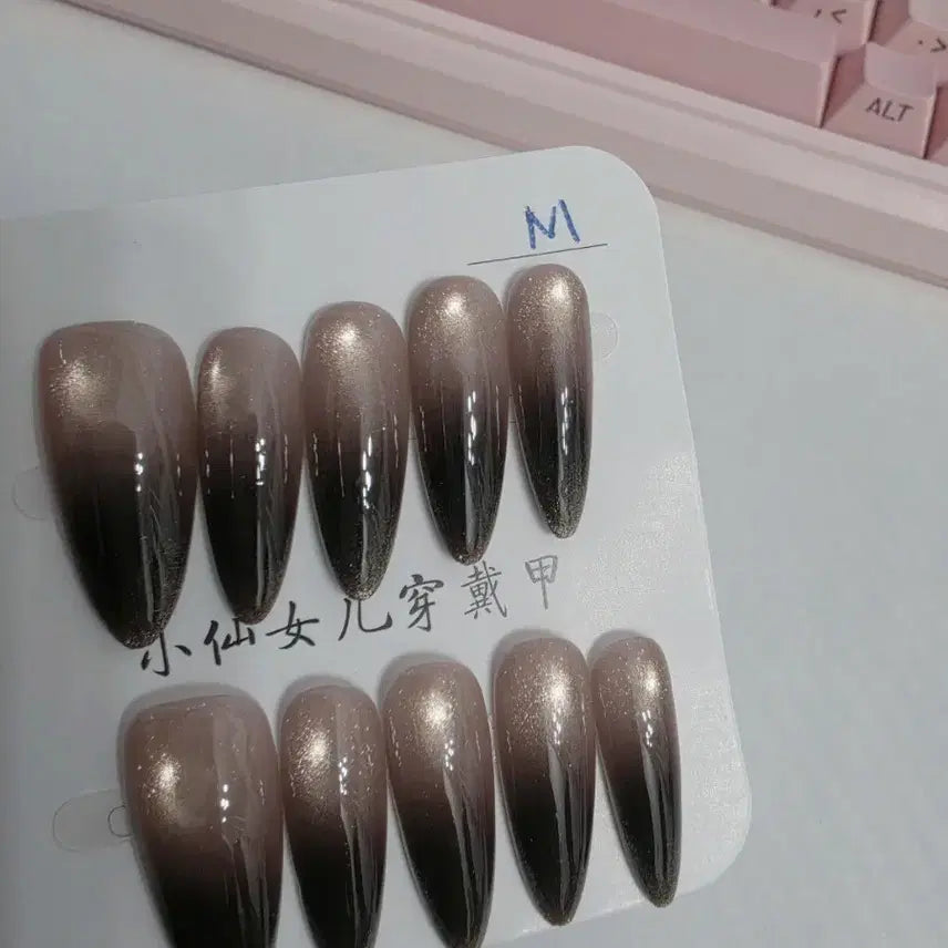 [BUNJANG] Black Gradient Nail Tips [Medium] / 블랙 그라데이션 네일팁 [M]