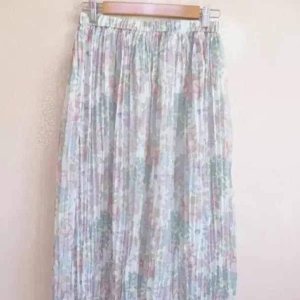 [BUNJANG] Blue Flower Chiffon Skirt / 블루 플라워 / 쉬폰 스커트 , L