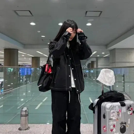 [BUNJANG] Stussy Nylon Pullover Jacket Black / 스투시 나일론 폴섬 자켓 블랙