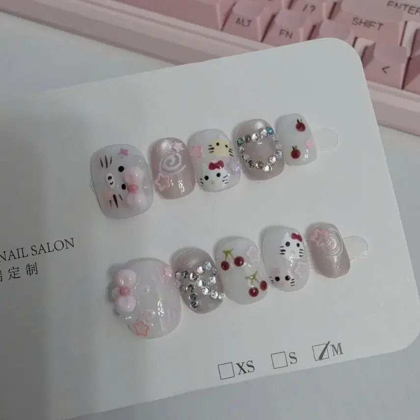 [BUNJANG] Kitty Nail Tips [M] / 키티 네일팁 [M]