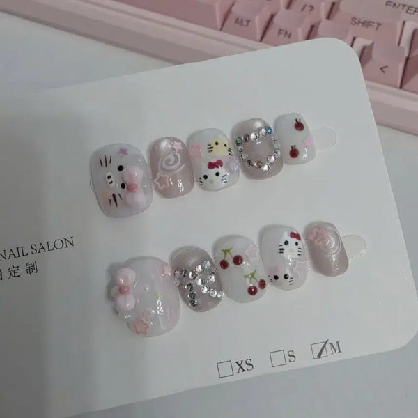 [BUNJANG] Kitty Nail Tips [M] / 키티 네일팁 [M]