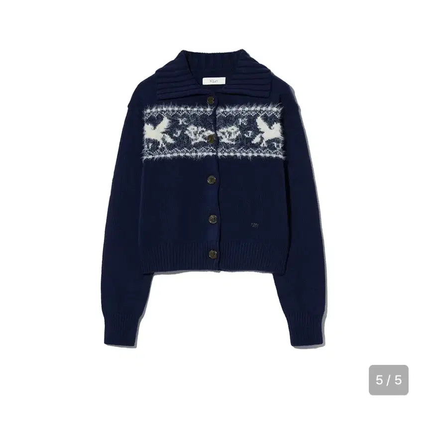 [BUNJANG] Kijun Nordic Knit Cardigan Navy / 기준 Kijun 노르딕 니트 가디건 네이비 비이커 시눈 글로니