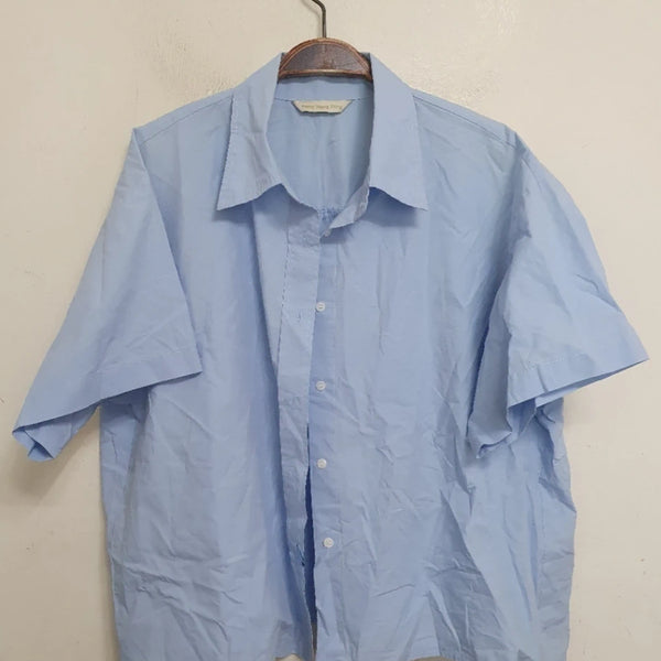 [BUNJANG] Pretty Young Light Blue Short Sleeve Shirt / 프리티영, 하늘색 반팔 셔츠