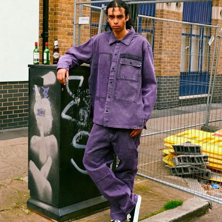 [BUNJANG] Extraordinary Acid Washed Purple Shirt Jacket (L) / 새상품_(L)엑스트라오디너리 액시드 워시드 퍼플 셔츠자켓