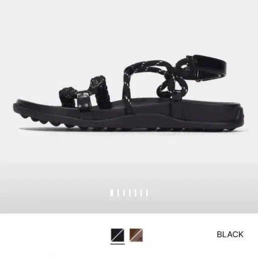 [BUNJANG] SYSTEM Rope Strap Velcro Sandals Black / SYSTEM 로프 스트랩 벨크로 샌들 블랙