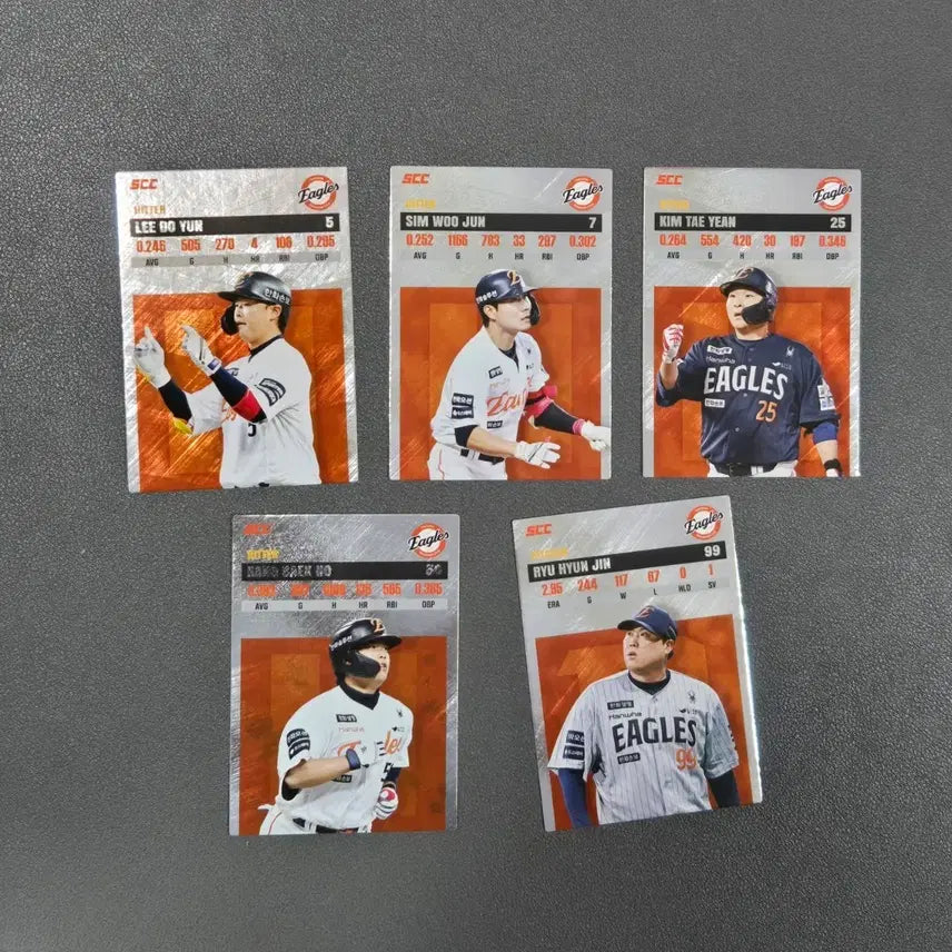[BUNJANG] KBO Baseball Card Plus Hanwha Record Full Set (Ryu Hyun-jin, Kang Baek-ho, Kim Tae-yeon, Shim Woo-jun, Lee Do-yoon) / KBO카드 플러스 한화 레코드 풀세트 (류현진, 강백호, 김태연, 심우준, 이도윤)