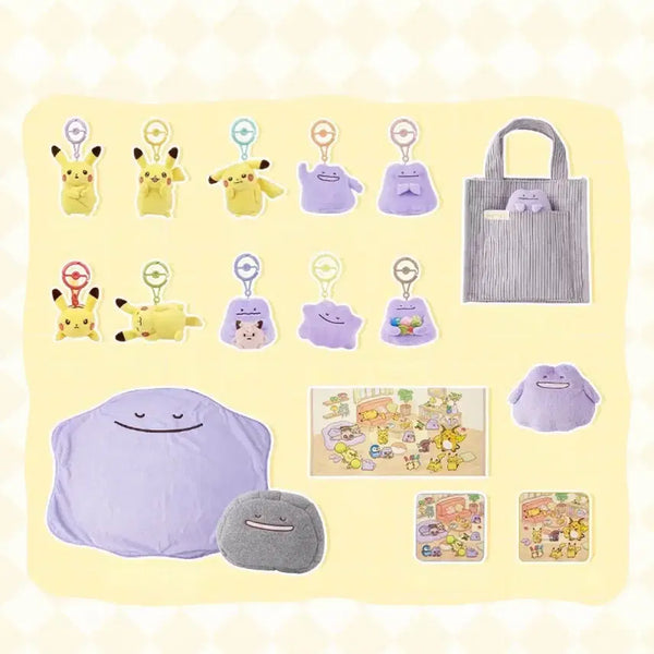 [BUNJANG] Pokemon Center Metamon Pikachu Plush Blanket Pouch Keychain / 포켓몬스터 포켓몬 포켓몬센터 메타몽 피카츄 누이 인형 담요 파우치 키링