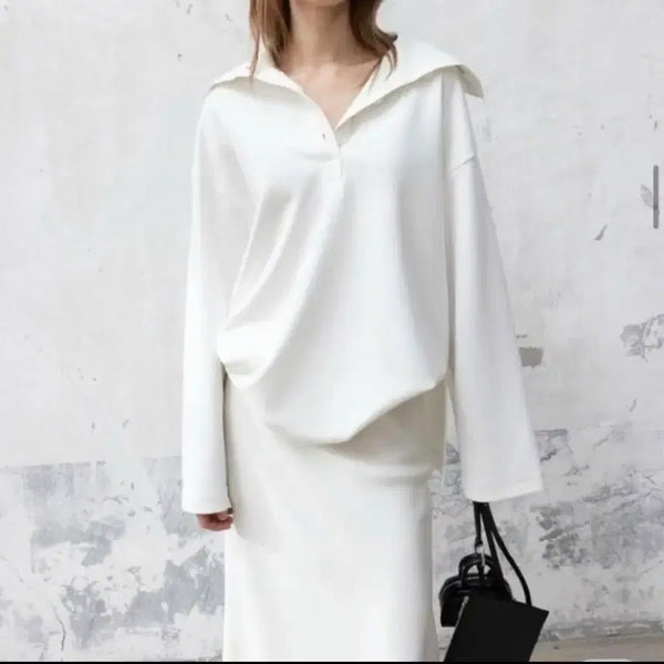 [BUNJANG] ORR Button Collar Oversized Sailor Shirt / 오르(ORR) 버튼카라 티셔츠 23년 오버핏 세일러 빅카라
