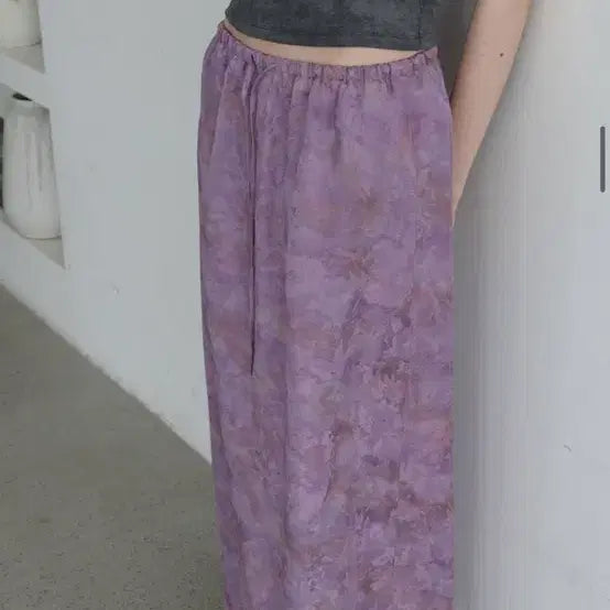 [BUNJANG] Purple Printing Long Skirt / <새상품> 퍼플 프린팅 롱 스커트 판매합니다