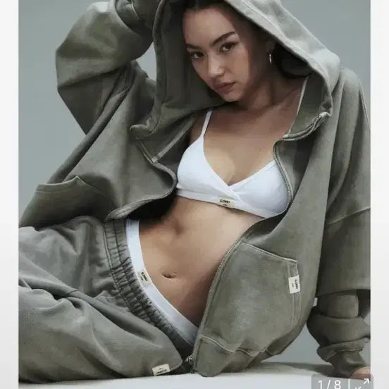 [BUNJANG] GLOWNY G CLASSIC WASHED BOXY ZIP UP (GRAY) / 글로니 G CLASSIC WASHED BOXY ZIP UP (GRAY)
